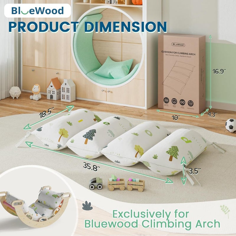 BLUEWUD Cushion for Climbing Arch, Montessori Philosophy Soft and Non-Slip Pillow for Kids, Pikler Cushion for Reading, Playing, Games, Parties (Forest) - Image 2